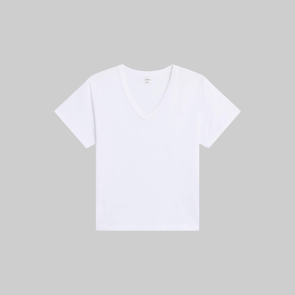Leset Margo White V-Neck Tee